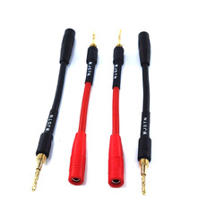 -018 Braided Wire Speaker Banana Plugs to 4Mm Female Banana Jack Converter, S…