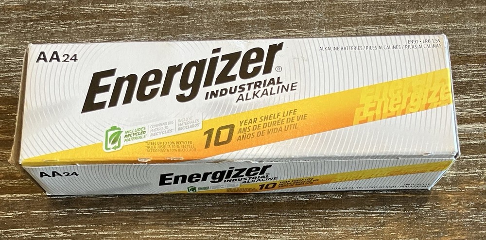 Energizer EN91 Industrial Alkaline Batteries, AA, 24 Batteries/Box