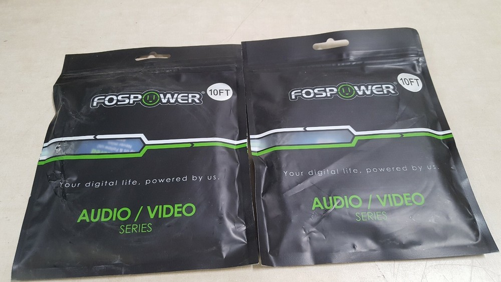 Lot of 2 – Fospower 10 Feet Premium 3.5mm Stereo Audio Car Cable Cord