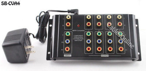 4-Way Component RGB Audio Video Distribution Amplifier