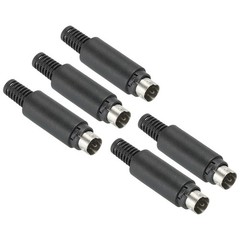 S-Video DIN Mini Male Socket 8 Pin Signal Transmission for TV Pack of 5