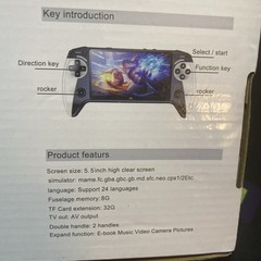 X-9 Black Hawk 5.5 In Large Screen Handheld Game system F1