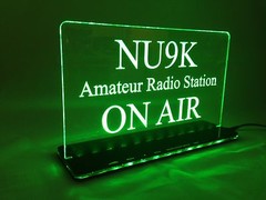 Solid Color 110V Custom Engraved LED Ham Shack Amateur Radio Call Sign Plaque
