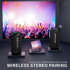 RGB Light Show Portable Speaker – Waterproof, 30 Hours Playtime for Outdoor Fun