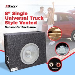 8 Inch Single Vented Subwoofer Enclosure for Truck with Durable MDF Construction