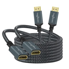 10FT High-Speed HDMI Extension Cable 2-Pack, 4K@60Hz, Braided & Tangle-Free