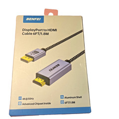 Benfei 4K DisplayPort to HDMI Cable 6FT Braided Cord DP to HDMI PC TV gold