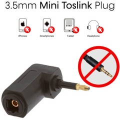 3pcs Right Angle Toslink Adapter Fiber Optic Mini Toslink Coupler Digital Audio