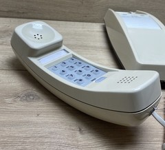 Vintage ITT Wall Phone Beige Push Button Landline Telephone USA Tested Working