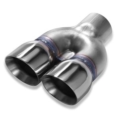 Dual Exhaust Tip 2.25 Inch Inlet 3″ Dual Outlet 8″ Overall 2.25″ x 3″ x 8″