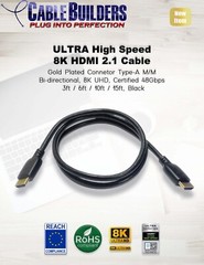 8K ULTRA HIGH SPEED HDMI CABLE HDMI 2.1 CERT 8K@60 4K@120 48GB 3FT 6FT 10FT 15FT