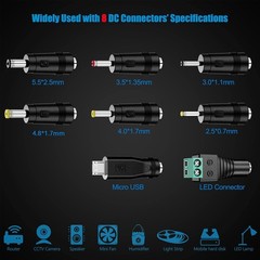 Safe & Reliable 24W Universal Adapter with 8 Changeable Plugs and Protection