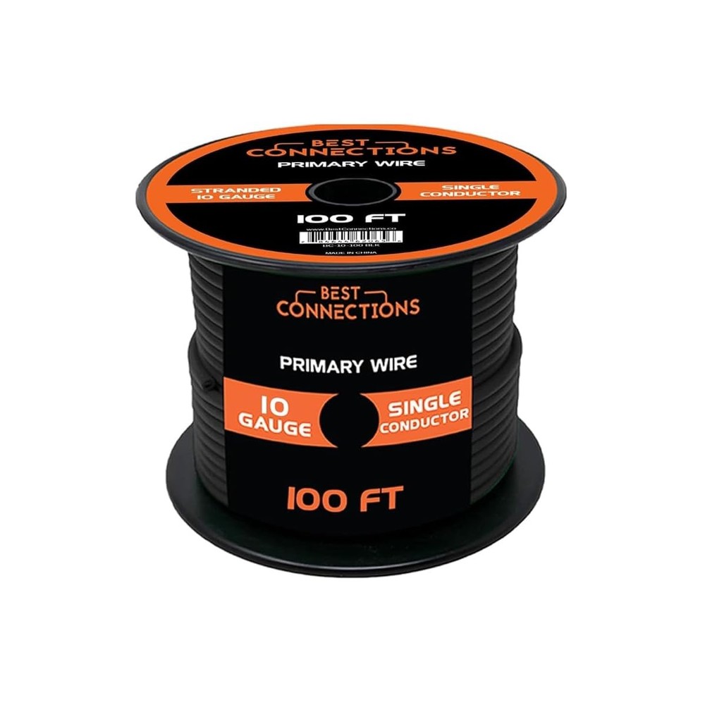 BEST CONNECTIONS 10 Gauge Automotive Primary Wire, 100ft (Various Color Options)