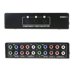 3 In 1 Out Component AV Video Switch Box, Composite 3 RCA AV Splitter RGB