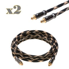 2-Pack- 6FT Premium Toslink Digital Optical Audio Cable SPDIF Fiber Optic Cord