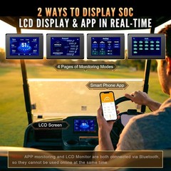 72V(70.4V) 100AH Lithium Golf Cart Battery, 15A Charger & LCD Monitor, 200A BMS