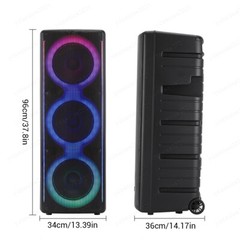 Triple10in Woofer Bluetooth Speaker Heavy Bass Sound Party System w/ Mic Remote