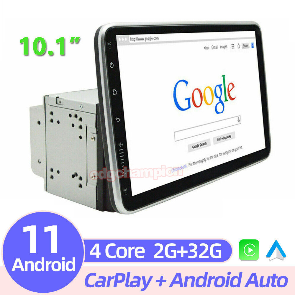 Double 2DIN Rotatable 10.1” Android 10 Car Apple CarPlay GPS WiFi Stereo Radio