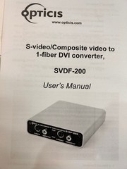 Brand New-Optics S-Video/Composite Video to 1-Fiber DVI Converter SVDF-200