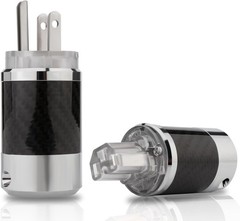 Pair Carbon Fiber 15A/125V IEC320 C13 Rhodium Plug Hifi Audio Power Connector