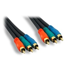12 FT Component Video Cable, 3 RCA (RGB) Male Black 10V2-03512