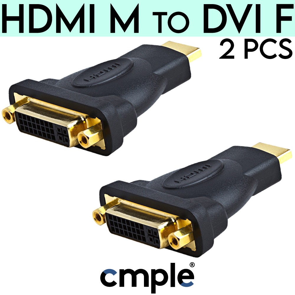 2 pcs HDMI to DVI Adapter Monitor Cable HDMI Converter DVI-D 24+1 Pin HDTV LCD