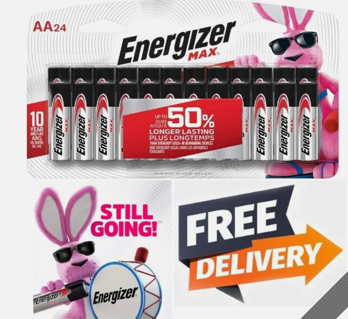 24 Pack – Energizer AA Batteries, MAX Double AA Battery Alkaline, 24 Count