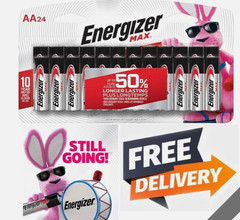 24 Pack – Energizer AA Batteries, MAX Double AA Battery Alkaline, 24 Count