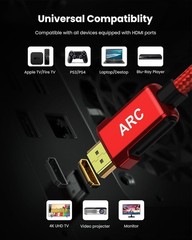 6.6ft 4K Arc HDMI Cable – 18Gbps Data Rate, HDR, Gold-Plated, Compatible