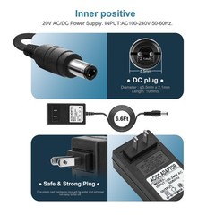 20V 2A 3A AC DC Power Supply Adapter 20 Volts 2 Amps US Wall Charger, DC Plug…