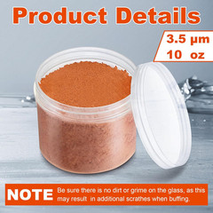 10 Oz Cerium Oxide Polishing Powder for Glass with 1 Plastic Bottle 3.5 Um Ceriu