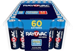 60-Pack AA Alkaline Batteries – High Energy & Leak Resistant for Household Use