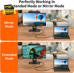 4K Displayport to HDMI Adapter Cable, Gold-Plated Uni-Directional Display Port D