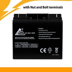 12V 18Ah SLA Sealed Lead Acid Replacement Battery for Universal Battery UB12180