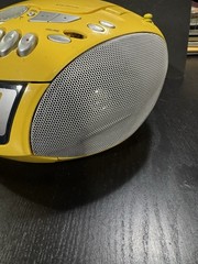 Sony CFD-E75 Yellow Portable AM/FM CD Cassette Radio Works Tested With Remote