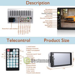 7″ Double Din Car Stereo IOS/Android MP5 Player FM GPS Navigation Bluetooth+CAM