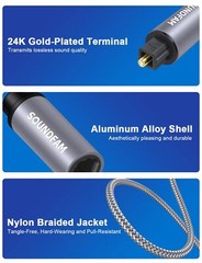 Optical Extension Cable 3Ft/1M, Optical Audio Cable Male to Female Toslink Op…