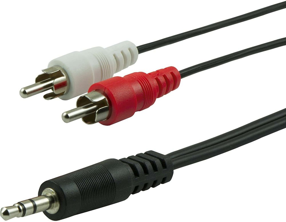 new Onn 4ft foot Stereo Y Adapter 3.5mm Aux Audio 2 RCA Cable Cord