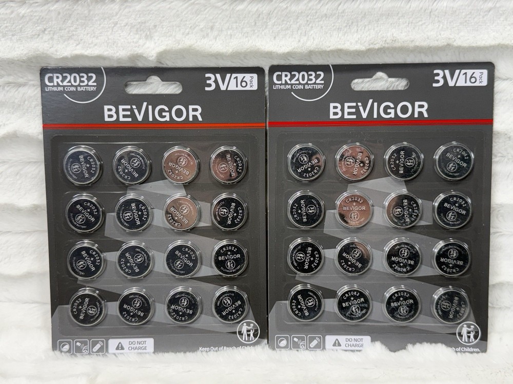 32 BEVIGOR 2032 Battery Compatible with AirTag CR2032 Lithium 3V Coin Battery