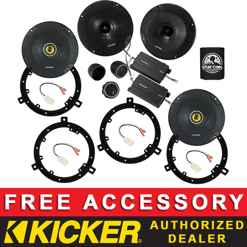 KICKER CSS674+CSC674 6.75″ OEM SPEAKER REPLACEMENT KIT FOR JEEP WRANGLER JK 2018