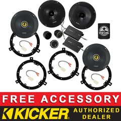 KICKER CSS674+CSC674 6.75″ OEM SPEAKER REPLACEMENT KIT FOR JEEP WRANGLER JK 2018