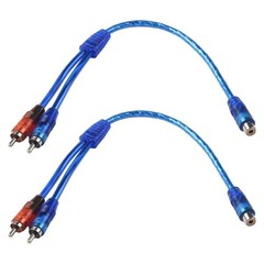 2x RCA Y Splitter Audio Jack Cable Adapter 1 Female to 2 Male – 1Male to 2Female