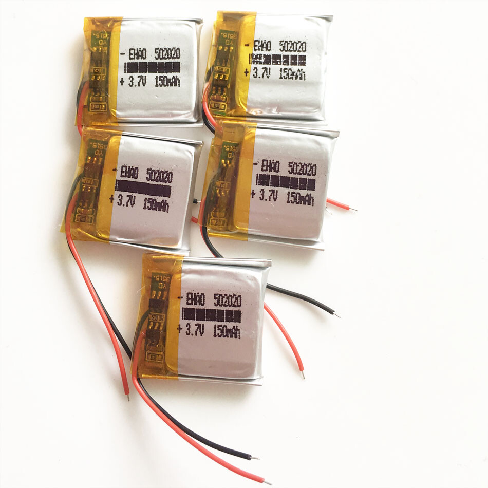 5 pcs 3.7V 150mAh Lipo Polymer Rechargeable Battery For MP3 GPS Bluetooth 502020