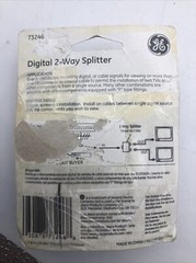 GE 73246 Digital Video Splitter 2-Way 5-2300 MHZ Power Pass All Ports