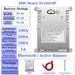 JK Smart Bms 4S-24S 40A-200A LiFePo4 Li-ion Battery 0.4A-2A Balance Bms Lot
