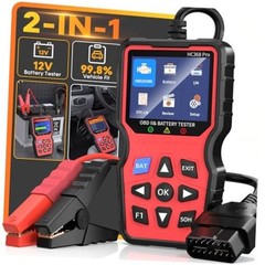 Easy to Use 2-in-1 OBD2 Scanner with Battery Tester: 1S Read & Clear Check