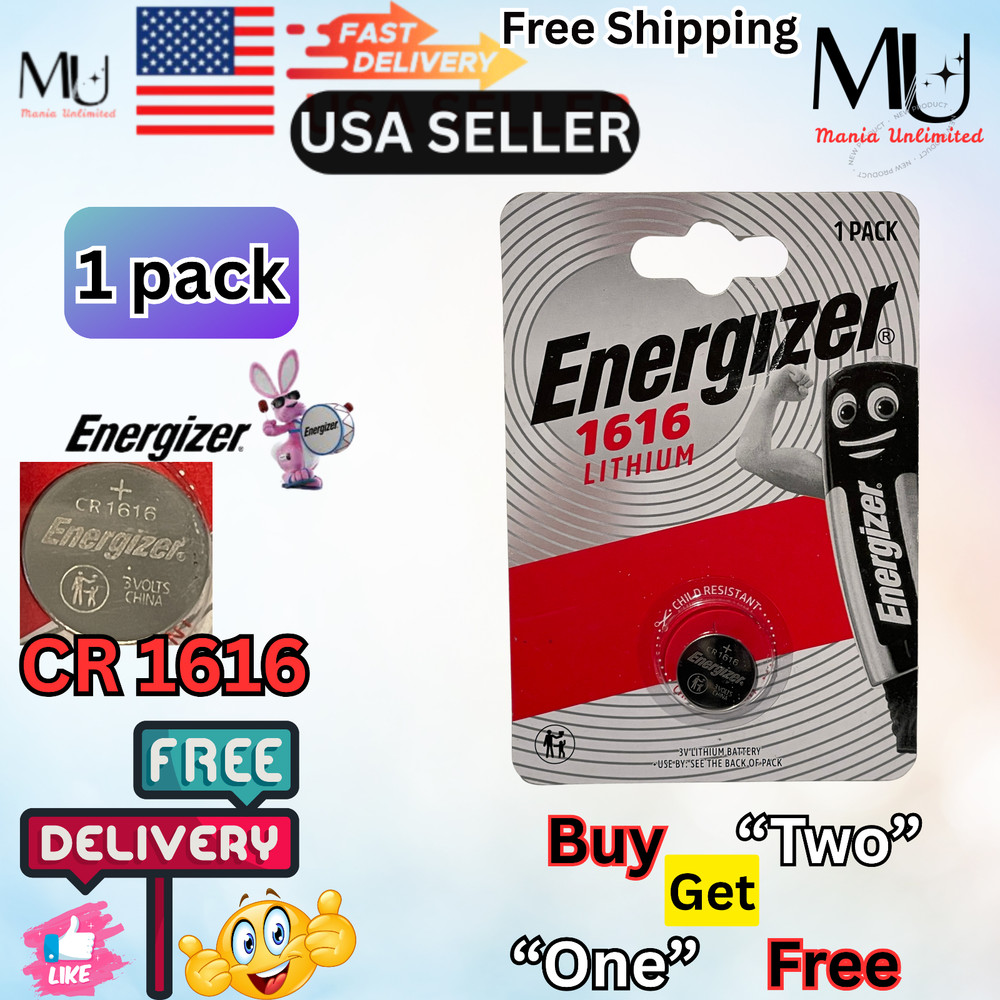 1X Pack Energizer CR 1616 ECR1616 Fresh Stock Lithium 3V Battery Exp Date 2033+