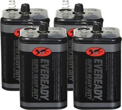 6V Battery, Super Heavy Duty 6 Volt Battery, 1 Count Pack of 4