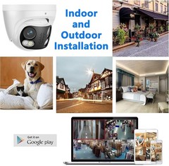4K 8MP Dual Lens POE IP Camera 180° Panoramic Color Night Vision Metal Housing