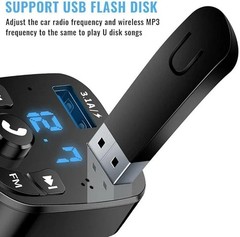 Bluetooth 5.0 Car Wireless FM Transmitter Adapter 2 USB PD Charger AUX